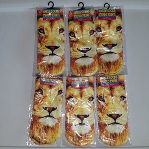 6 Lion Women's no show ankle socks One size fits most Patriotic Low Riders New